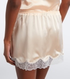 Magda Butrym Lace-trimmed silk satin miniskirt