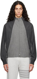 Thom Browne Gray Tracksuit Bomber Jacket