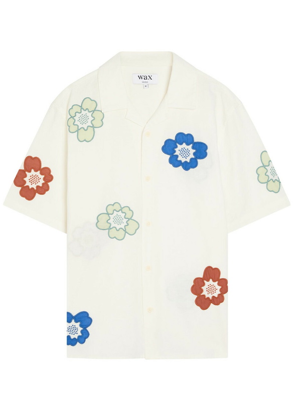 Photo: Wax London Didcot Floral-embroidered Cotton-blend Shirt Multicoloured 1
