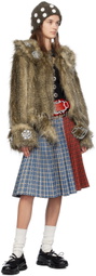Chopova Lowena Brown Queenie Faux-Fur Jacket