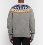 Joseph - Fair Isle Shetland Wool Sweater - Men - Gray