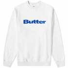 Butter Goods Men's Chenille Logo Crew Sweat in Ash Grey