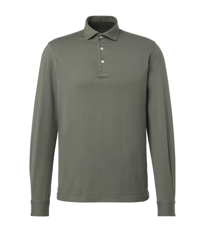 Photo: Fedeli Cotton piqué polo shirt