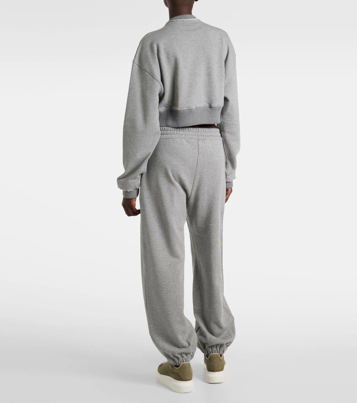 Alexander McQueen Logo cropped cotton sweatshirt