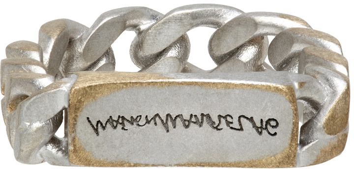 Photo: MM6 Maison Margiela Silver Reversed Chain Link Ring