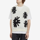 Soulland Men's Kieran Knitted Vest in Off White Multi