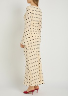 Reformation Esra Polka dot Chiffon Maxi Dress White