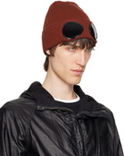 C.P. Company Burgundy Cotton Goggle Beanie