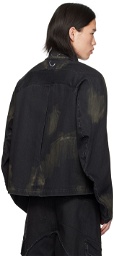 CMMAWEAR Black Articulated Sleeve Denim Jacket