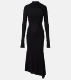 Victoria Beckham Gathered asymmetric jersey midi dress