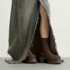 Rick Owens Women's Bogun Suede Ankle Boot in Dark Dust