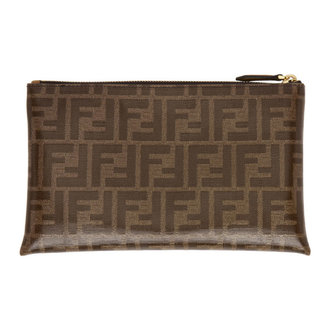 Fendi Brown Medium Forever Fendi Flat Pouch Fendi
