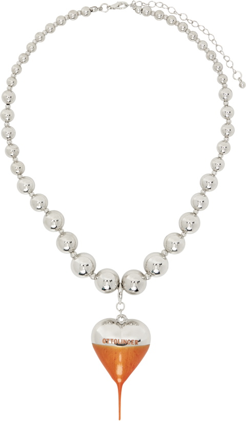 Photo: Ottolinger Silver & Orange Otto Heart Necklace
