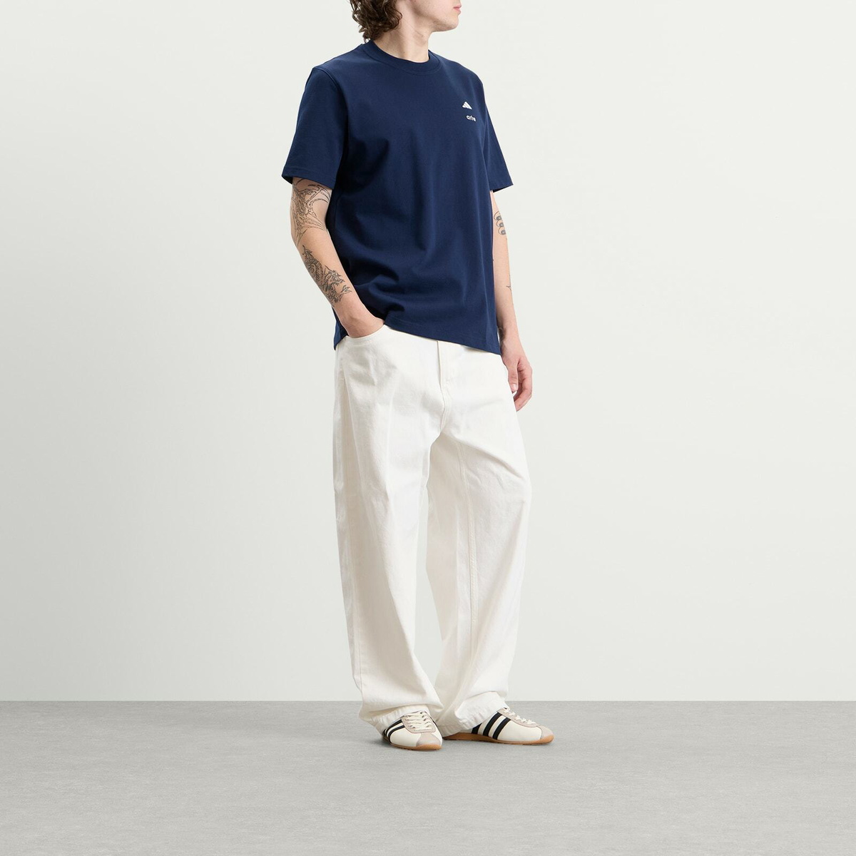 Adidas Men's x Arte T-Shirt in Collegiate Navy/Off White