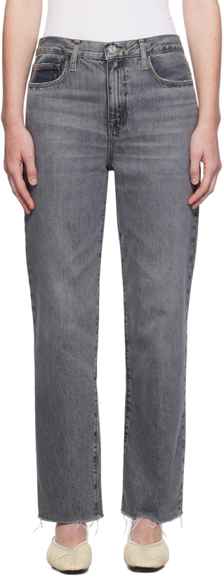 Photo: FRAME Gray 'Le Jane Ankle Raw Fray' Jeans