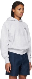 Late Checkout Gray Embroidered Hoodie