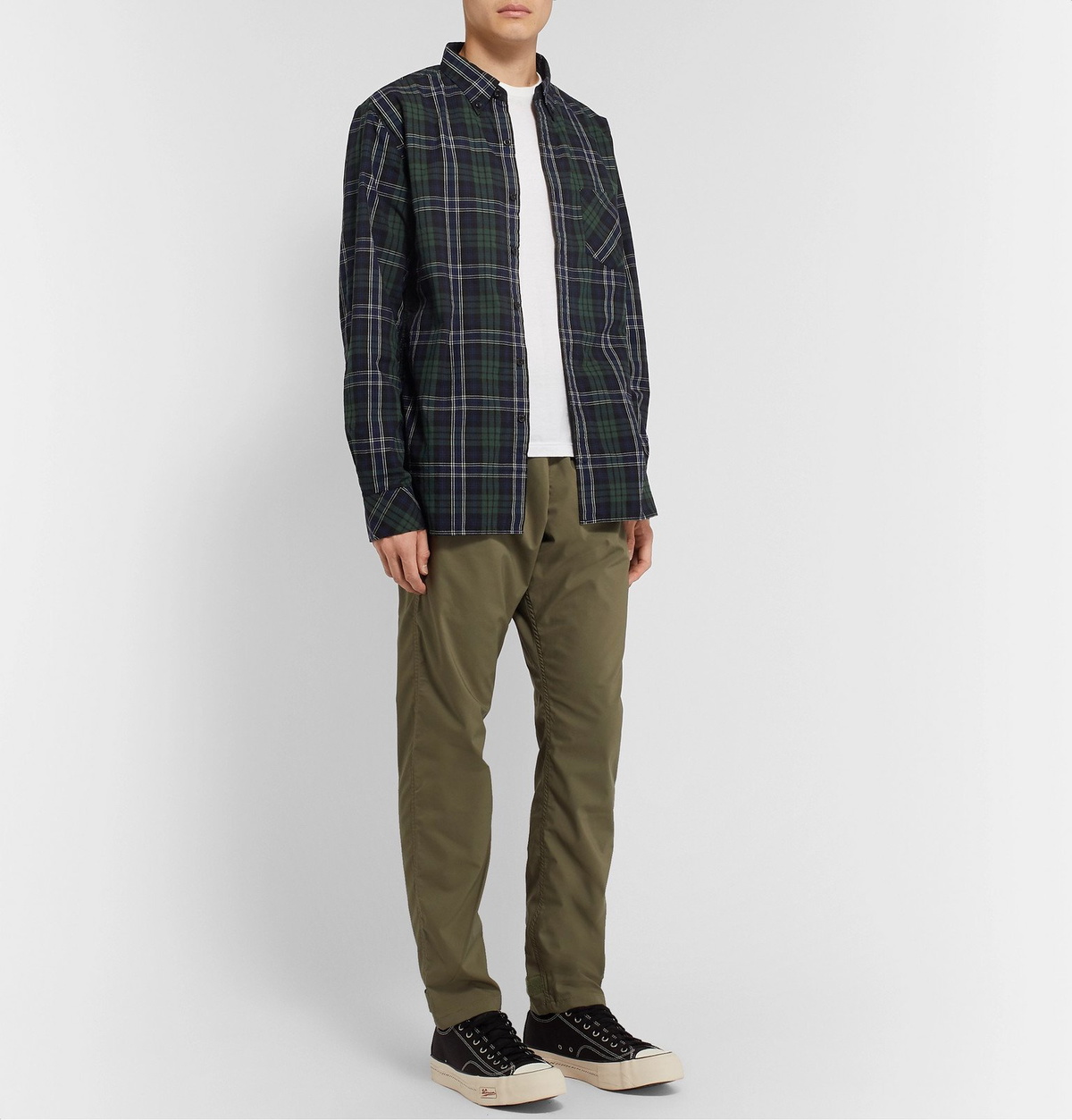 nonnative - Dweller Button-Down Collar Checked Cotton-Flannel