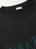Loewe - Logo-Intarsia Wool-Blend Sweater - Green