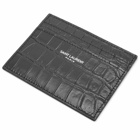 Saint Laurent Men's Grain Leather Card Holder in Black
