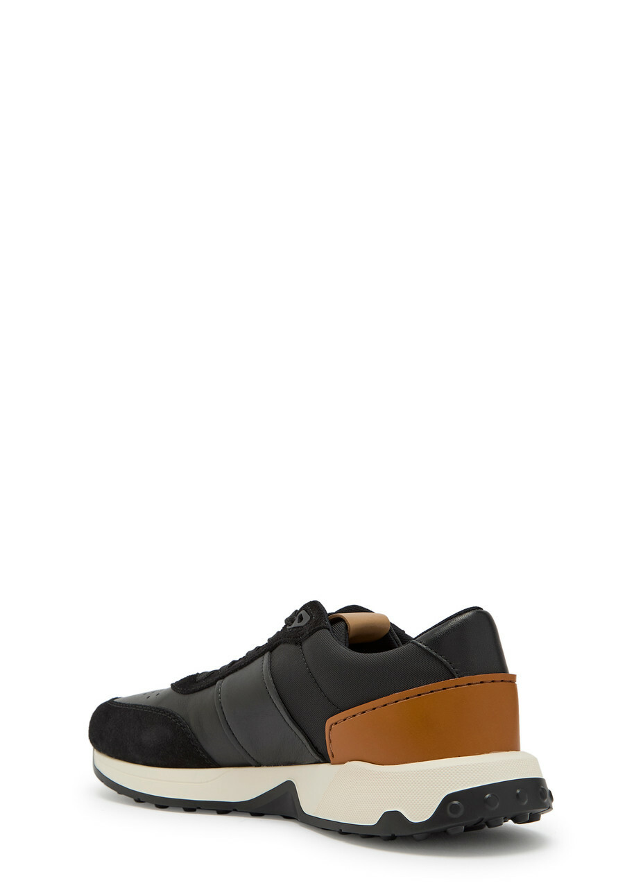 Tods All Pelle Running Panelled Leather Sneakers Black