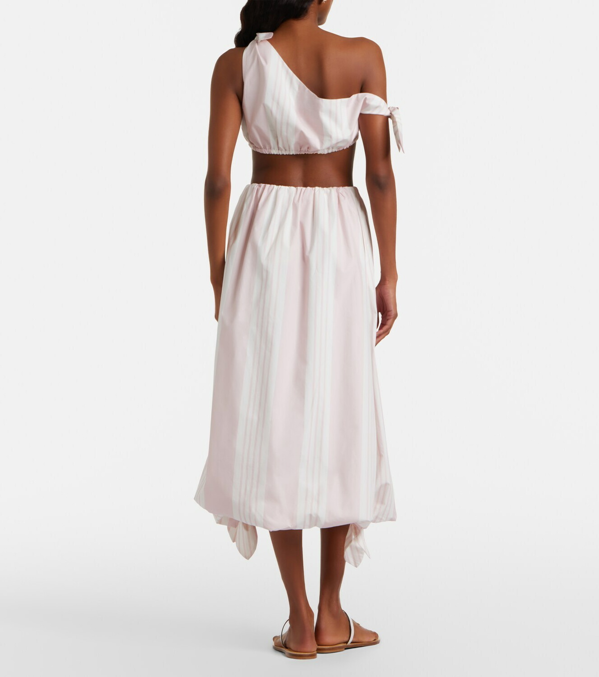 Posse Rosie striped cotton midi skirt