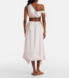Posse Rosie striped cotton midi skirt