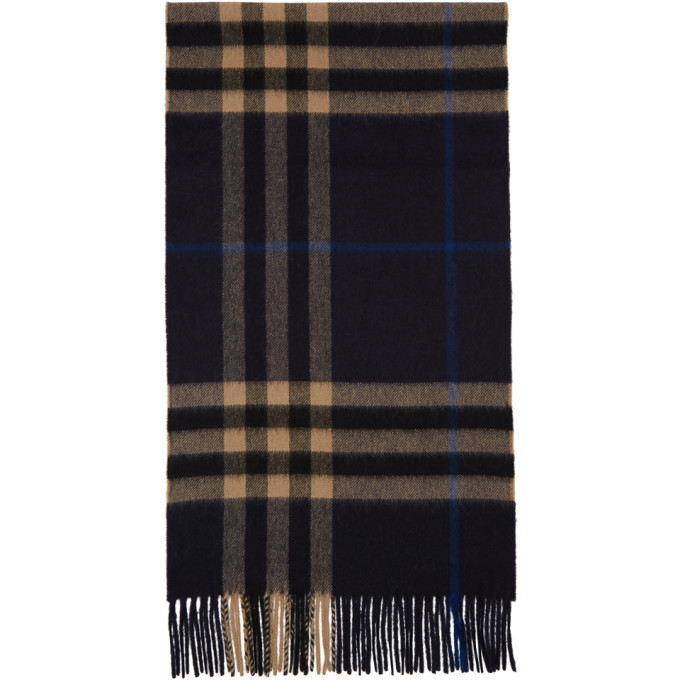 Photo: Burberry Indigo Cashmere Classic Check Scarf