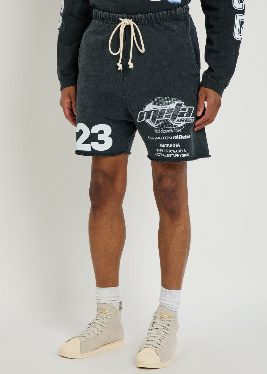 Rivington Roi Rebis Radical Printed Cotton Shorts Black