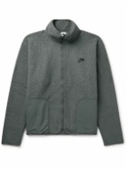 Nike - Club Logo-Embroidered Nylon-Trimmed Fleece Jacket - Gray