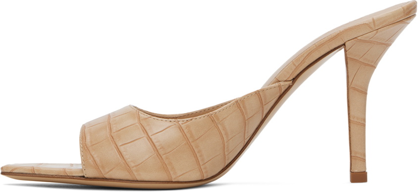 GIABORGHINI Beige Perni 04 Croc Heeled Sandals