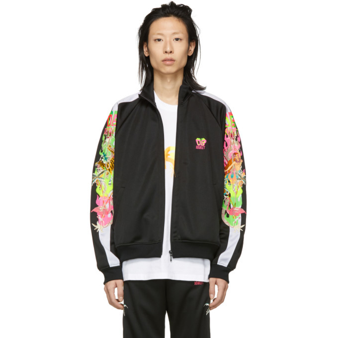 PRINTED CHAOS EMBROIDERY TRACK JACKET