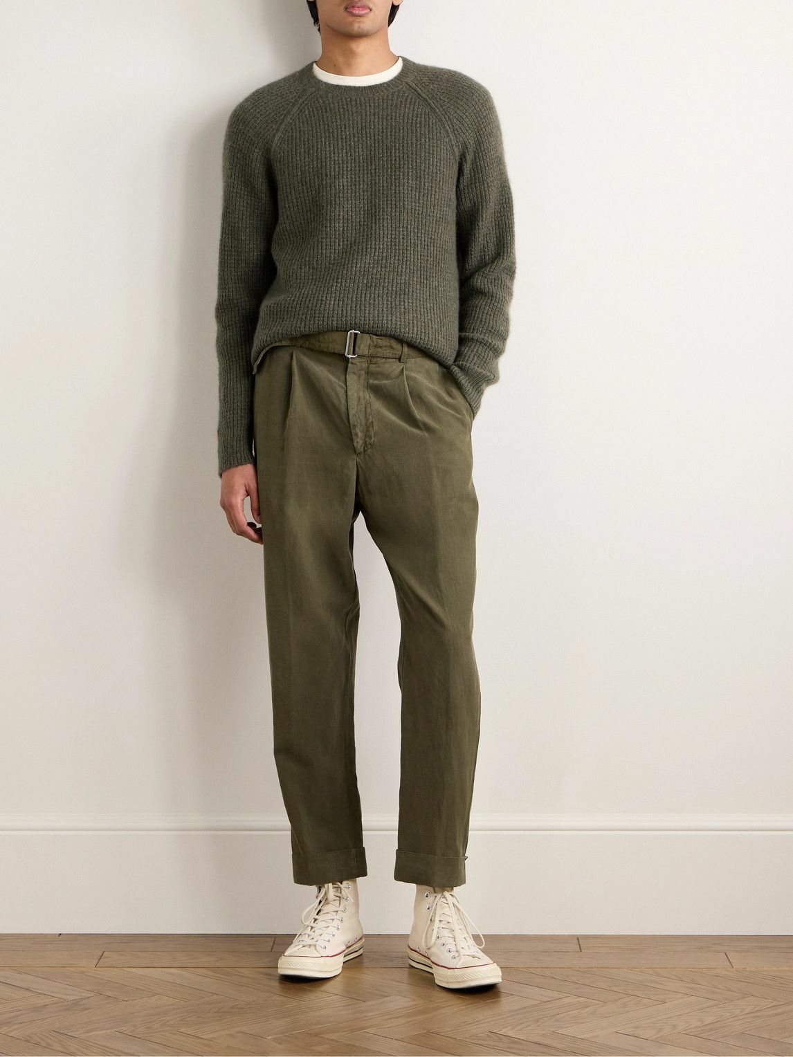James Perse - Waffle-Knit Cashmere Sweater - Green