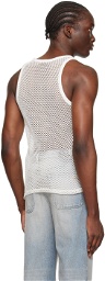 Courrèges Off-White Embroidered Tank Top