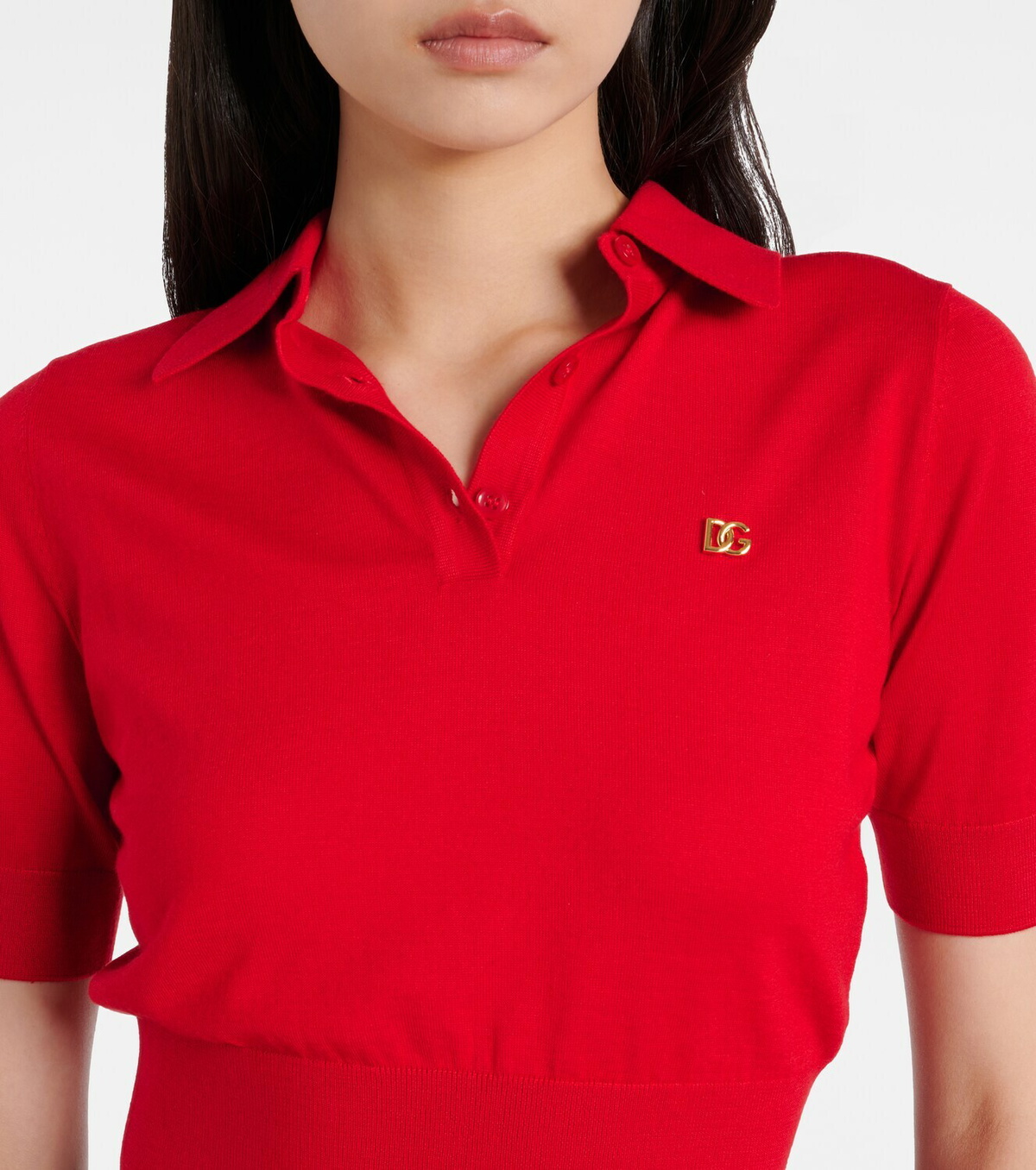 Dolce&Gabbana Knitted cashmere and silk polo shirt