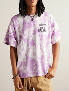 Gallery Dept. - Tie-Dyed Logo-Print Cotton-Blend Jersey T-Shirt - Purple