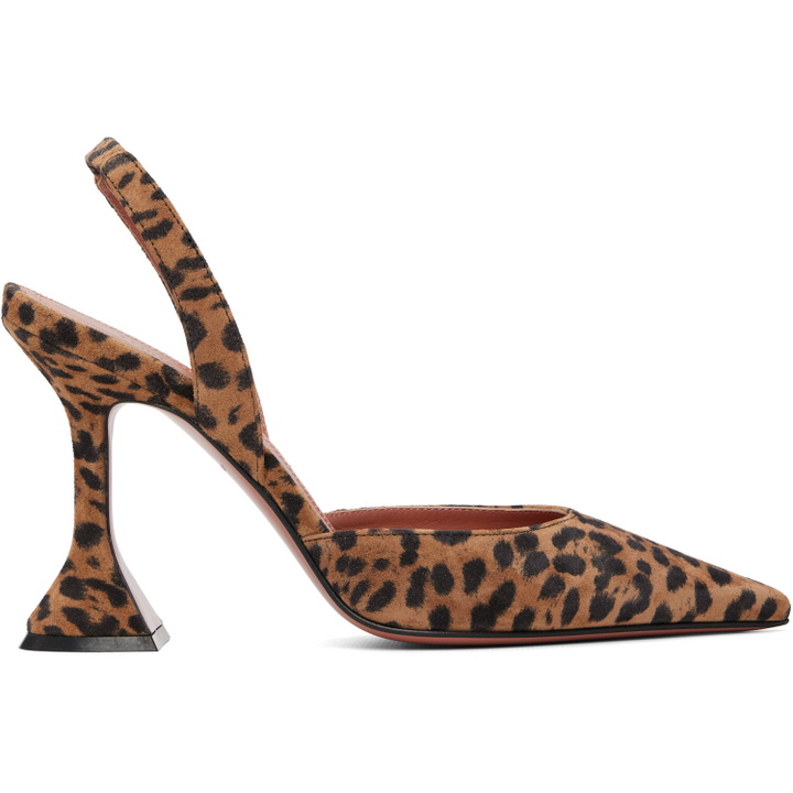 Photo: Amina Muaddi Brown & Black Holli 95 Sling Heels