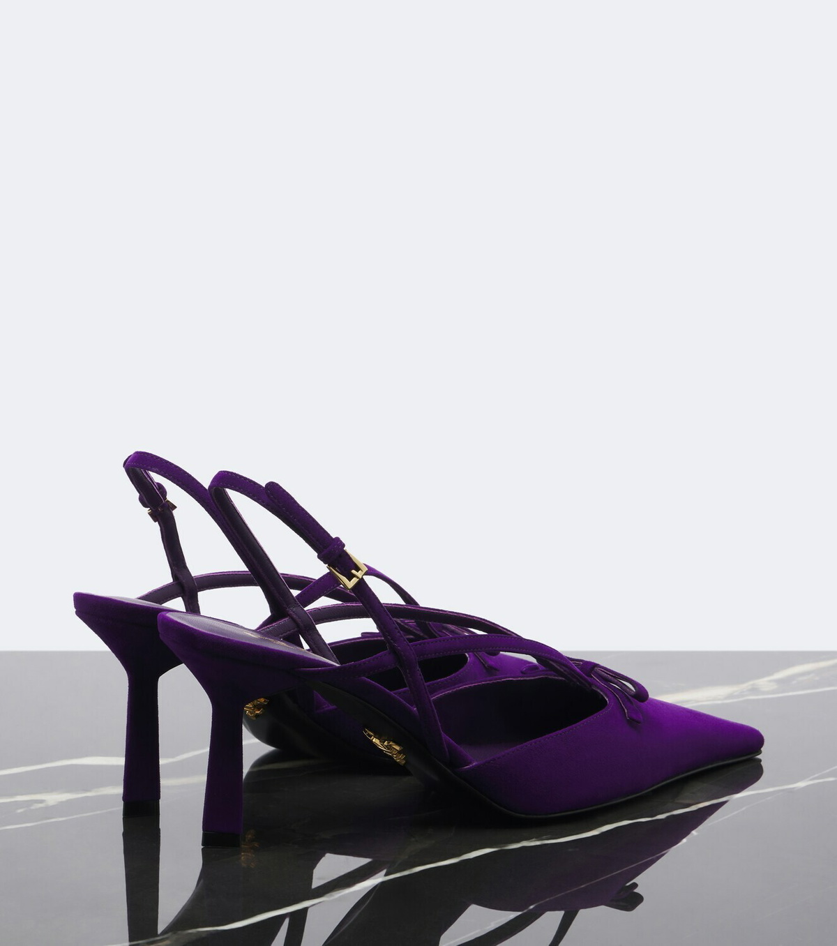 Prada Bow-detail suede slingback pumps
