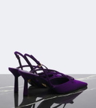 Prada Bow-detail suede slingback pumps