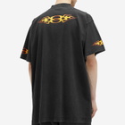 Balenciaga Men's Flame Short Sleeve T Shirt in Washed Out Black