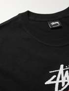 STÜSSY - Logo-Print Cotton-Jersey T-Shirt - Black - XL