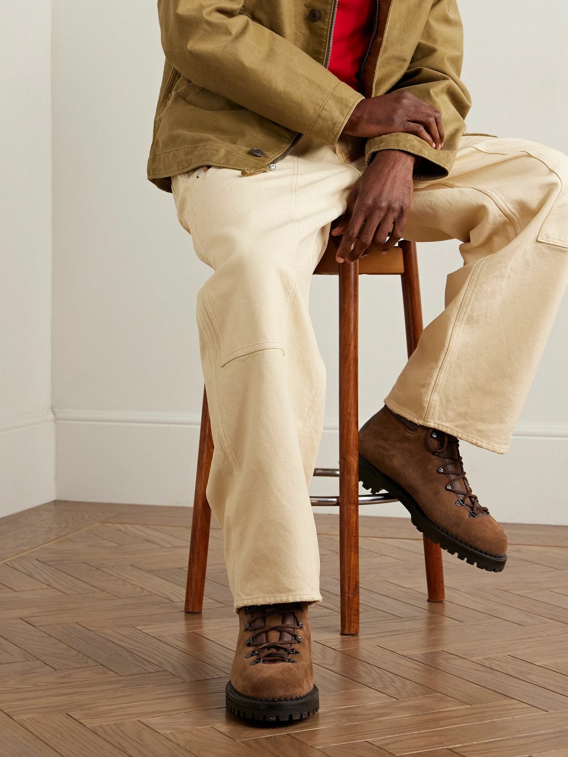 Yuketen - Vettore Leather-Trimmed Suede Boots - Brown