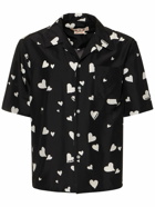 MARNI - Heart Print Silk S/s Boxy Shirt