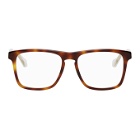 Gucci Tortoiseshell and Transparent Square Glasses