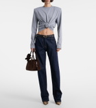 Magda Butrym Cropped cotton-blend jersey top