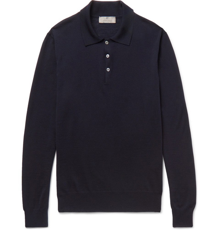 Photo: Canali - Wool Polo Shirt - Men - Navy