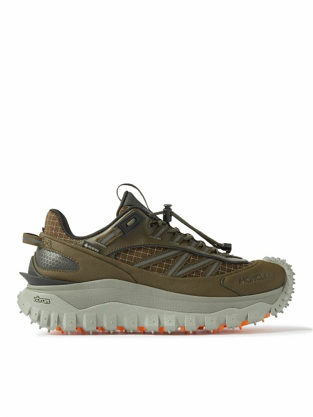 Photo: Moncler Grenoble - Trailgrip GTX Leather-Trimmed Mesh and Canvas Sneakers - Green