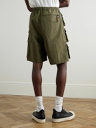 KAPITAL - Cotton and Nylon-Blend Ripstop Drawstring Cargo Shorts - Green
