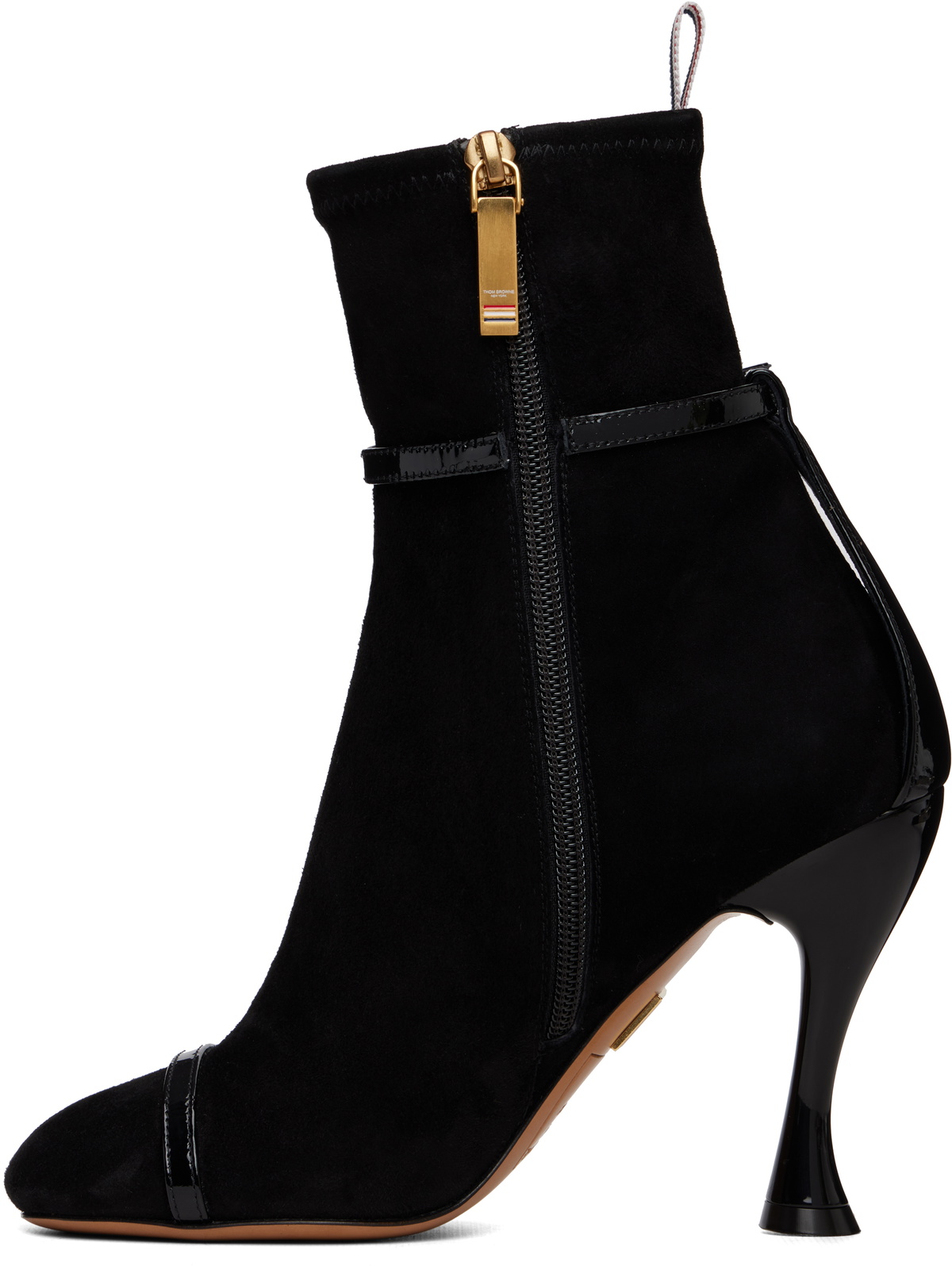 Thom Browne Black Soft Suede Trompe L'Oeil 4-Bar 105 Ankle Boots