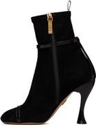 Thom Browne Black Soft Suede Trompe L'Oeil 4-Bar 105 Ankle Boots