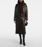 Yves Salomon Leather midi skirt
